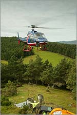Placing concrete by helicopter at remote Highland site