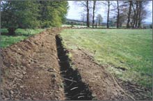 Cable trench excavation in Lanarkshire.